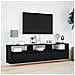 Mobile TV a parete con LED Nero 180x31x45 cm - Foto miniatura 4