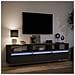 Mobile TV a parete con LED Nero 180x31x45 cm - Foto miniatura 5