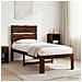 Letto Singolo con Testiera ROSTOCK Marrone Scuro 90 x 190 cm - Foto miniatura 2