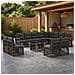Set Divano da Giardino 13 pz Grigio e Grigio Scuro polyrattan - Foto miniatura 9