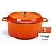 Casseruola Alta In Ghisa Smaltata Cocotte Completa Di Coperchio Arancio - Diametro Cm 20 - Altezza Cm 10-capacità Lt 2,6 - Foto miniatura 1