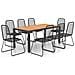 Set Da Pranzo Da Giardino 9 Pz In Rattan Pvc Nero E Marrone - Foto miniatura 1