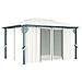 Gazebo con Tende Stringa di Luci LED 400x300 cm Crema Alluminio - Foto miniatura 2