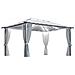 Gazebo con Tende Stringa di Luci LED 400x300 cm Crema Alluminio - Foto miniatura 1