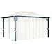 Gazebo con Tende Stringa di Luci LED 400x300 cm Crema Alluminio - Foto miniatura 3