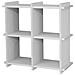 Scaffale Bacheca Libreria Mensole In Legno Bianco Multiuso A Parete 4 Ripiani - Foto miniatura 2