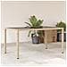 Tavolo Da Giardino Piano In Vetro Beige 150x90x75 Cm Polyrattan - Foto miniatura 1