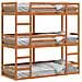 Letto Castello Triplo Marrone Cera 90x190cm Legno Massello Pino - Foto miniatura 4
