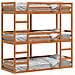 Letto Castello Triplo Marrone Cera 90x190cm Legno Massello Pino - Foto miniatura 1