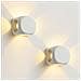 Set 2 Applique Da Muro 4 Led Lampada A Parete Bianca Luce Bianco Caldo 6x6x5cm - Foto miniatura 1