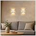 Set 2 Applique Da Muro 4 Led Lampada A Parete Bianca Luce Bianco Caldo 6x6x5cm - Foto miniatura 3
