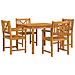 Set da Pranzo da Giardino  5 Pezzi Legno Massello di Acacia, Sedie da Giardino  2 pezzi 56x56x90 cm Legno Massello di Acacia - Foto miniatura 1