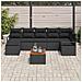 Set divano giardino 8 pezzi con cuscini neri polyrattan acacia, Divano giardino 2 posti con cuscini neri polyrattan - Foto miniatura 3