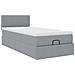 Pouf Letto con Materasso e LED Grigio Chiaro 90x200 cm Tessuto - Foto miniatura 7