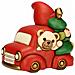 Carillon Gnomo Oliver E Teddy Con Furgoncino In Ceramica, Maxi - Foto miniatura 1