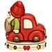 Carillon Gnomo Oliver E Teddy Con Furgoncino In Ceramica, Maxi - Foto miniatura 3