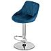 Sgabello girevole DAKA - Velluto blu navy / Base cromata x 2 - Foto miniatura 7