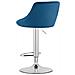 Sgabello girevole DAKA - Velluto blu navy / Base cromata x 2 - Foto miniatura 5