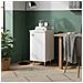 Mobiletto Con Alzatina Bianco | Mobile Multiuso Con Piedini In Metallo E Ripiano Regolabile | Già Assemblato Per Bagno, Lavanderia, Cucina E Ingresso - Foto miniatura 3