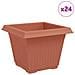 Vaso quadrato per fiori 24 pcs Rosso Mattone Plastica - Foto miniatura 1
