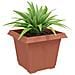 Vaso quadrato per fiori 24 pcs Rosso Mattone Plastica - Foto miniatura 3