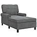 Chaise Lounge con cuscino Grigio scuro 91 x 157 x 91 cm Velluto - Foto miniatura 1