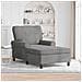 Chaise Lounge con cuscino Grigio scuro 91 x 157 x 91 cm Velluto - Foto miniatura 2