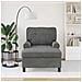 Chaise Lounge con cuscino Grigio scuro 91 x 157 x 91 cm Velluto - Foto miniatura 3