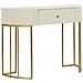 Console Sharon In Legno Di Pino, Mdf E Metallo Bianco E Oro 100x40x75 Cm - Foto miniatura 1