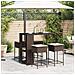 Set Bar da Giardino 5 pz con Cuscini in Polyrattan Marrone - Foto miniatura 3