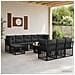Set Divano da Giardino 11 pz Nero e Grigio scuro polyrattan - Foto miniatura 3