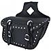 Borsa Bisacce Moto Customo Chopper Borchie Cromate Nero Laterale Destra Mono - Foto miniatura 1