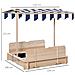 Sabbiera Per Bambini In Legno Con Tettuccio Parasole, Panca E Coperchio, 106x106x121cm Bianco E Blu - Foto miniatura 2