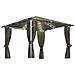 Gazebo con Tende e Luci LED 300x300 cm Grigio Talpa Alluminio - Foto miniatura 1
