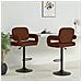 Sgabelli Da Bar 2 Pz Marroni In Tessuto - Foto miniatura 1