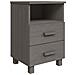 Comodini 2 Pz Grigio Chiaro 40x35x62 Cm In Legno Di Pino - Foto miniatura 8