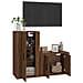 Set Mobili Porta Tv 2 Pz Rovere Marrone In Legno Multistrato - Foto miniatura 3