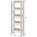 Libreria Haruki, Scaffale Da Ufficio A 5 Ripiani, Mobile Portalibri, Biblioteca, 57x27h170 Cm, Bianco Lucido E Rovere - Foto miniatura 11