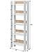 Libreria Haruki, Scaffale Da Ufficio A 5 Ripiani, Mobile Portalibri, Biblioteca, 57x27h170 Cm, Bianco Lucido E Rovere - Foto miniatura 4