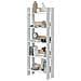 Libreria Haruki, Scaffale Da Ufficio A 5 Ripiani, Mobile Portalibri, Biblioteca, 57x27h170 Cm, Bianco Lucido E Rovere - Foto miniatura 5