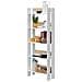 Libreria Haruki, Scaffale Da Ufficio A 5 Ripiani, Mobile Portalibri, Biblioteca, 57x27h170 Cm, Bianco Lucido E Rovere - Foto miniatura 13