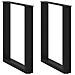 Gambe Tavolo Pranzo A Forma U 2 Pz Nero 70x(72-73) Cm Acciaio - Foto miniatura 1