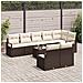 Set di Divano da Giardino  8 Pezzi con Cuscini Grigi, Divano da Giardino  per 2 Persone con Storage e Cuscini Marroni - Foto miniatura 3