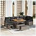 Set Divano da Giardino  in 9 Pezzi con Cuscini Grigio Polirattan Acacia, Divano da Giardino  per 2 Persone con Cuscini Grigio Polirattan, Set da Pranzo Giardino  in 3 Pezzi con Cuscini Grigio Polirattan Acacia - Foto miniatura 2