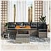 Set Divano da Giardino  in 9 Pezzi con Cuscini Grigio Polirattan Acacia, Divano da Giardino  per 2 Persone con Cuscini Grigio Polirattan, Set da Pranzo Giardino  in 3 Pezzi con Cuscini Grigio Polirattan Acacia - Foto miniatura 3