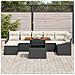 Set Divano Giardino 8 Pezzi con Cuscini Nero in Polyrattan - Foto miniatura 3