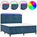 Letto a Molle con Materasso e LED Blu Scuro 160x200 cm - Foto miniatura 1