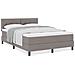 Letto con Rete a Molle con Materasso Tortora 140x200 cm Tessuto - Foto miniatura 4
