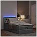 Pouf Letto con Materasso e LED Grigio Chiaro 90x200 cm Tessuto - Foto miniatura 3
