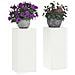 Set di 2 Supporti per Piante da Esterno in bianco, 24x24x55 cm, Acciaio - Foto miniatura 3